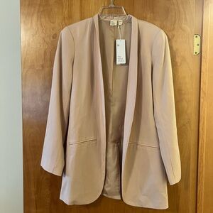 Eileen Fisher Project & High Collar Long Jacket Rosewater NWT Small MSRP $318